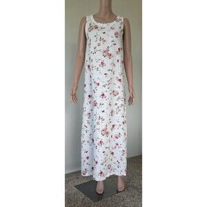 Cut Loose 100% Linen Floral Printed Sleeveless Maxi Dress Size XS